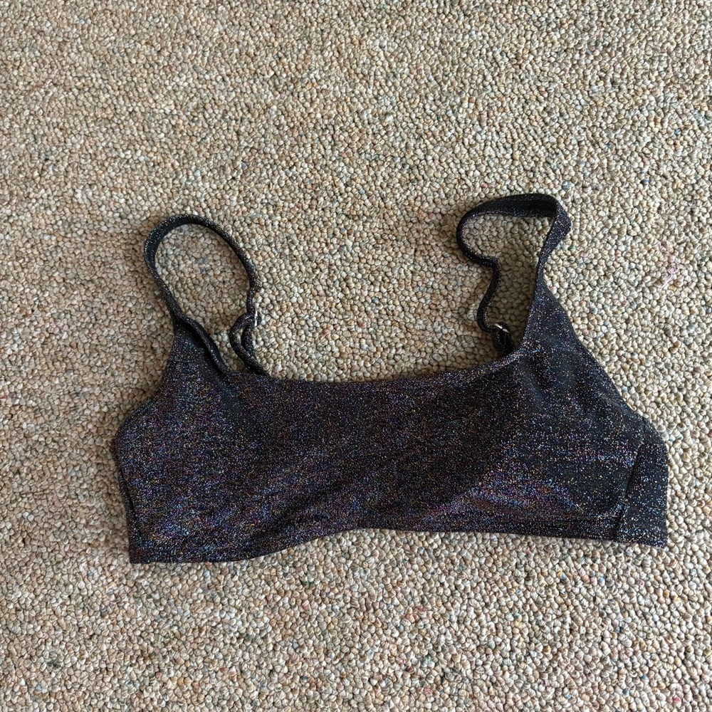 Xhilaration Black Glitter Women's Bathing suit top